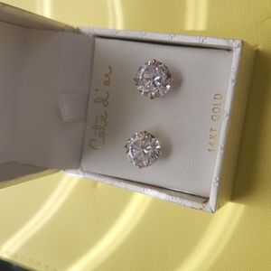 14kt Gold cz studs